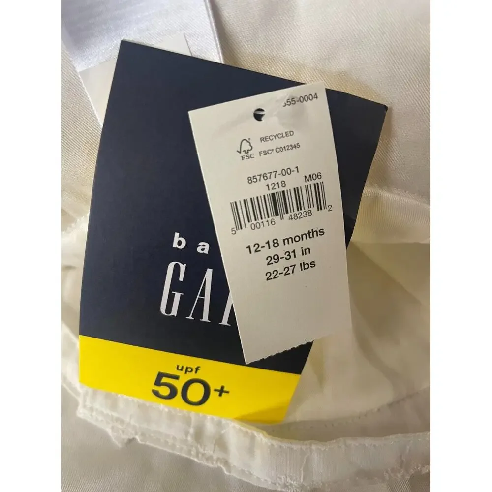 Gap Baby Eyelet Sun Hat 12-18 Months White UPF 50+